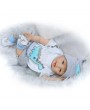 NPK 22" Silicone Lovely Baby Doll with Dinosaur Shape Bib Gray Clothes