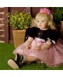 24" Beautiful Simulation Baby Golden Curly Girl Wearing Black Powder Skirt Doll
