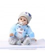 [US-W]22" Mini Cute Simulation Baby Toy in Puppy Pattern Clothes Blue