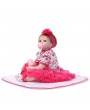 [US-W]22" Mini Cute Simulation Baby Toy in Floral Lace Dress Red