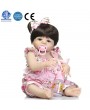 22" Cute Simulation Silicone Baby Girl Reborn Baby Doll in Suspenders