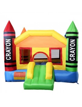3.7*2.7*2.3m 420D Thick Oxford Cloth Inflatable Bounce House Castle Ball Pit Jumper Kids Play Castle Multicolor