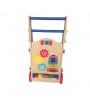 Adjustable Wooden Baby Walker Toddler Toys with Multiple Activity Toys Center