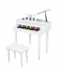 Wooden Toys: 30-key Children's Wooden Piano / Four Feet / with Music Stand, Mechanical Sound Quality,White