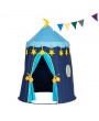 Cotton Yurt Tent With Small Colorful Flags Blue