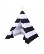 Indian Tent Children Teepee Tent Baby Indoor Dollhouse with Small Coloured Flags roller shade and pocket Black and White Stripes