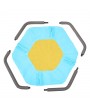 40 Inch Hexagon Swing, Textilene Swing with  2 Carabiners & Adjustable Rope(Blue & Yellow)